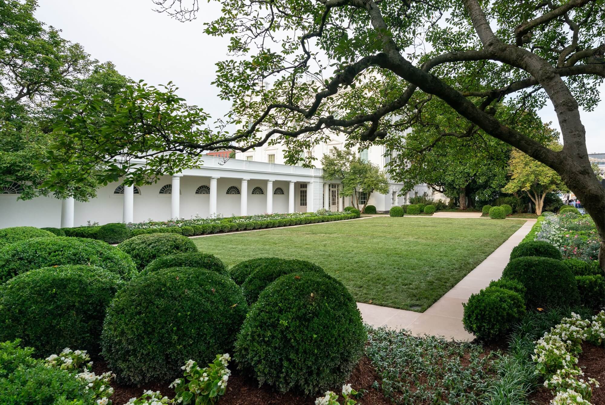 The White House Rose Garden & Tennis Pavilion